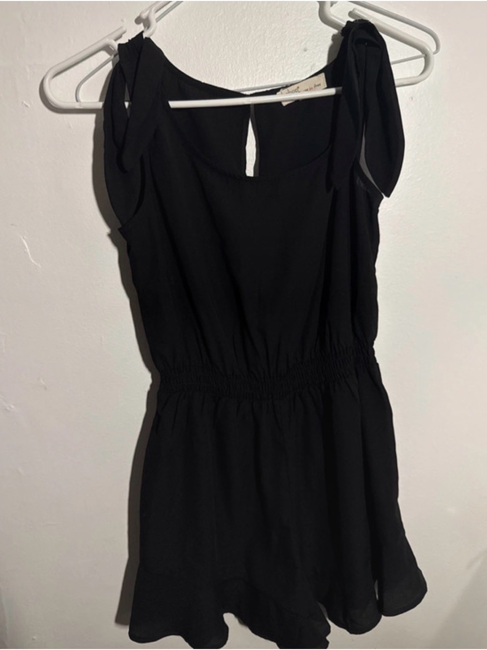 BeBop Black Tie-Shoulder Mini Dress Romper